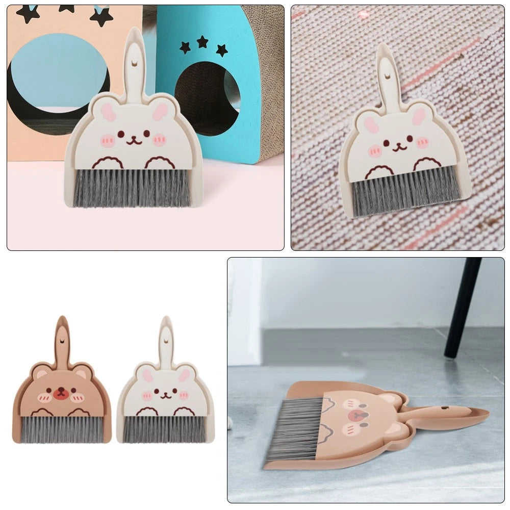 2 Set of Dustpan and Brush Set Small Broom and Dustpan Cleaning Set Portable