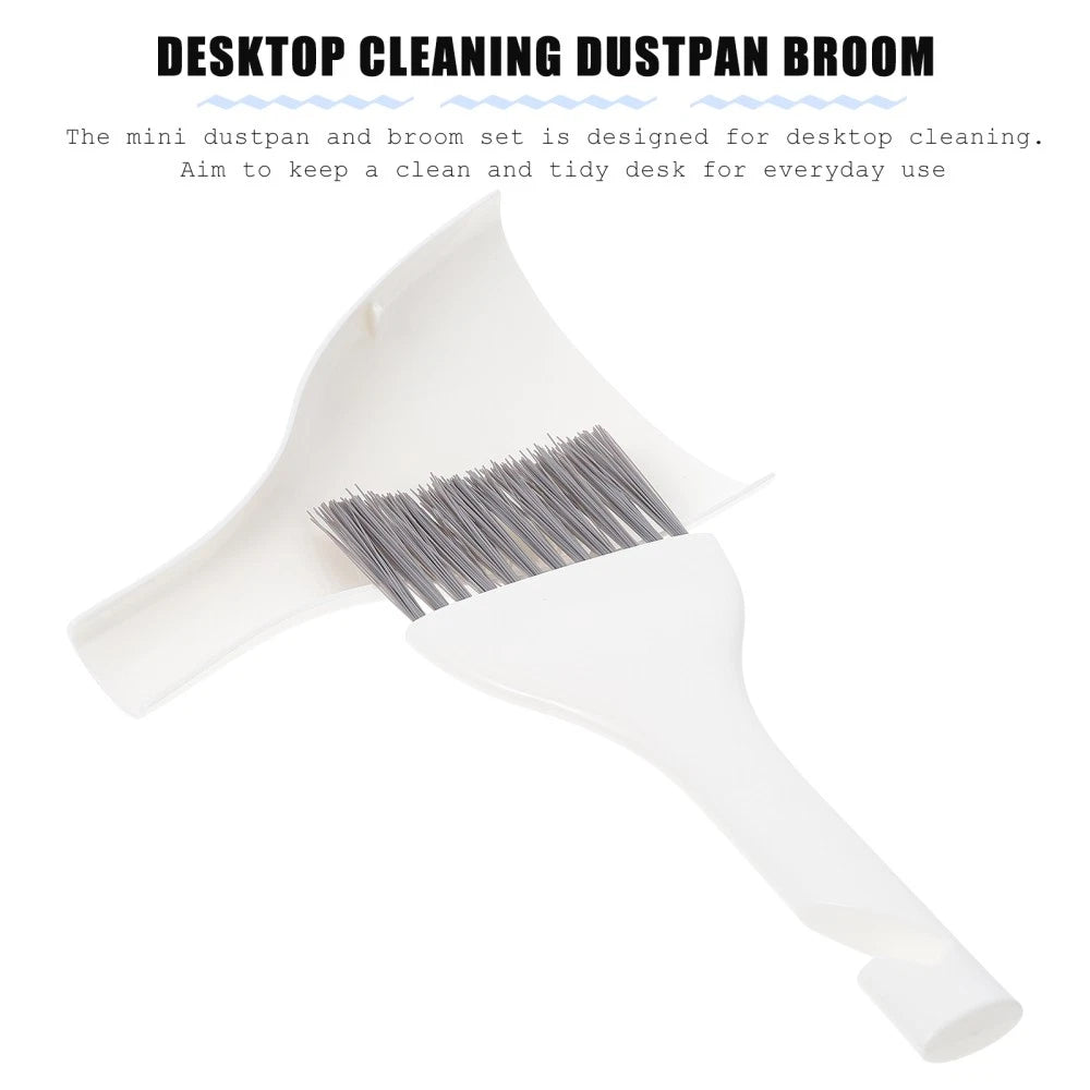2 Sets Mini Dustpan Broom Desktop Small Cleaner Hand Brush for Cleaning