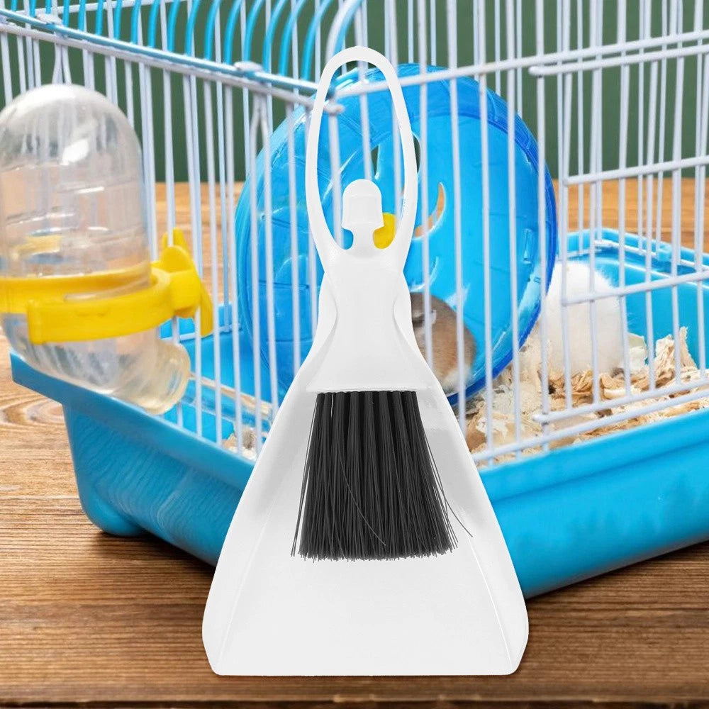 Cleaning Tool Set Small Dust Pan and Brush Broom with Hamster Cage Accessories