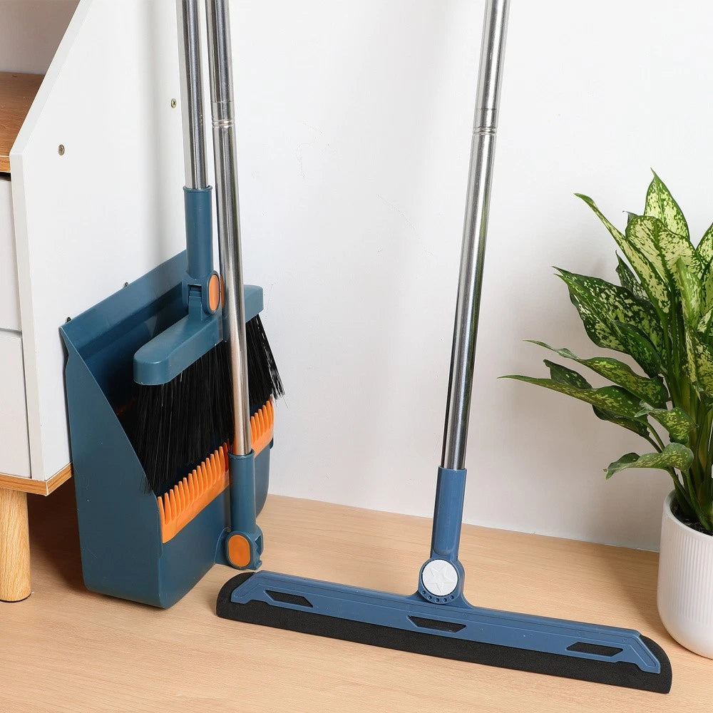 Indoor Cleaning Folding Broom Set Office Dad Dustpan Brooms with Dustpans