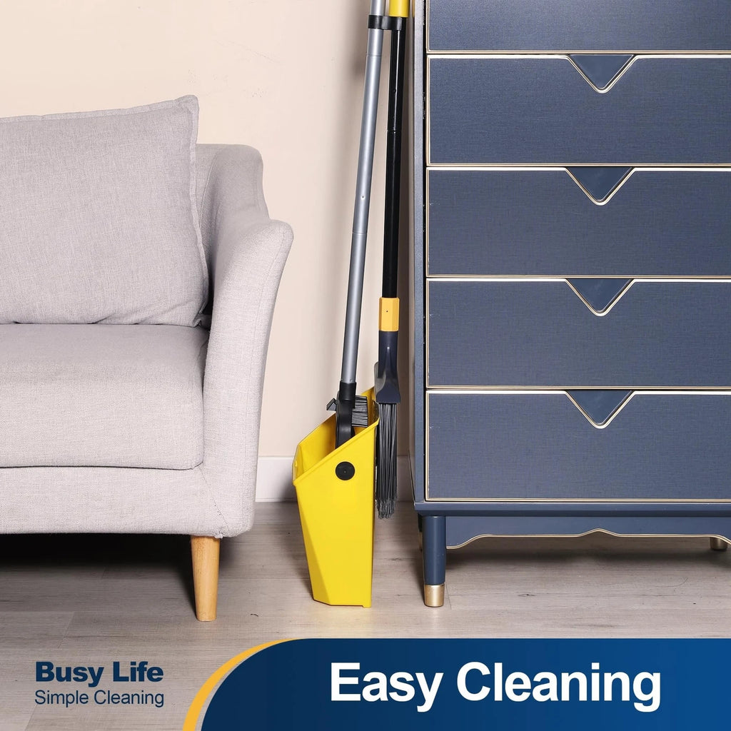 Yocada Commercial Broom and Dustpan Set 2 Plus 1 Set with Comb Commercial Out...