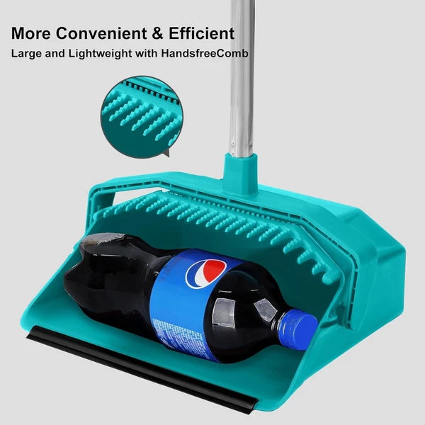 Upgrade Broom w/ Dustpan Combo Set,Broom & Dustpan Set w/ 51'' Long Handle-Large