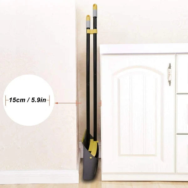 Yellow Heavy-Duty Broom and Dustpan - Perfect for Indoor and Outdoor Cleaning