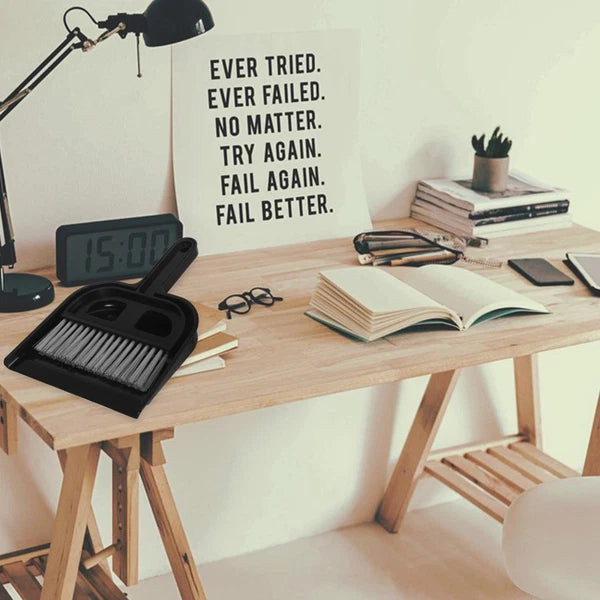 Broom Dustpan Set Small Sweeping Countertop Brush Car Vent Cleaner