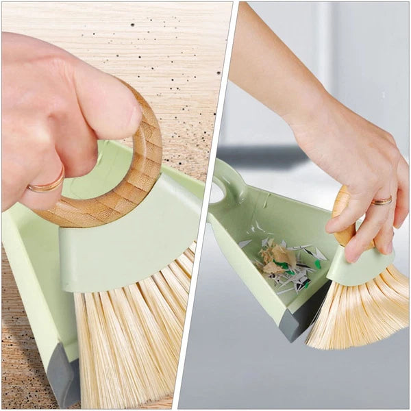 Mini Broom Dustpan Set Duster for Car Air Vent Computer Cleaning Brush