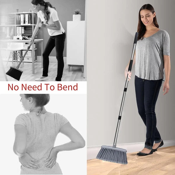 Broom with Dustpan Combo Set and Dust Pan Black&grey