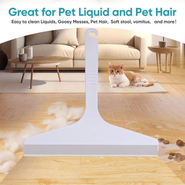 Dustpan and Brush Set for pet, Handheld Broom White