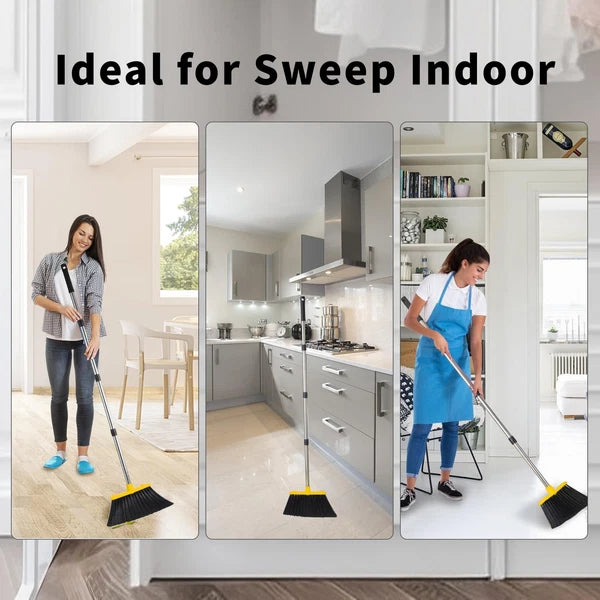 Tiumso Broom with Dustpan Combo Set, Brooms and Dustpans Sets with 51'' Long ...