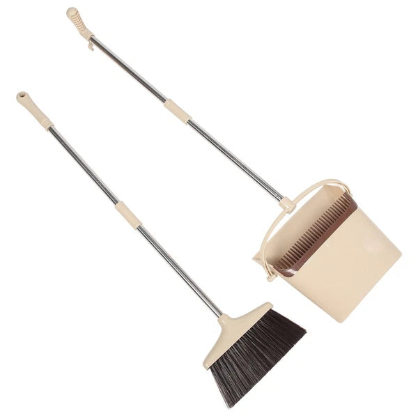 Broom Dustpan Set Washable Duster and Office Plastic Floor Sweeper