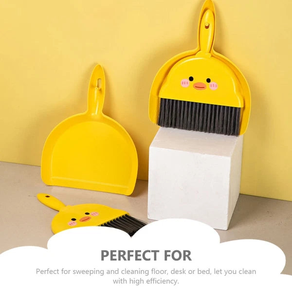 2 Sets Dustpan and Brush Mini Broom Pupils Child Sweeping Tool Desktop