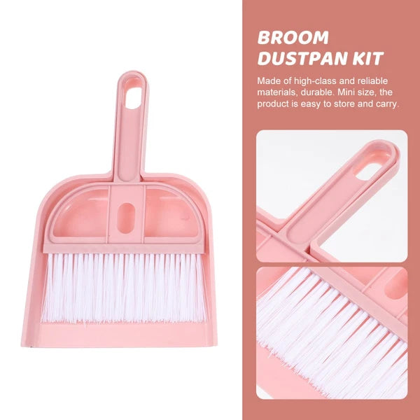 6 Sets Cleaning Artifact Small Broom and Dustpan Miniature Brush Bulk