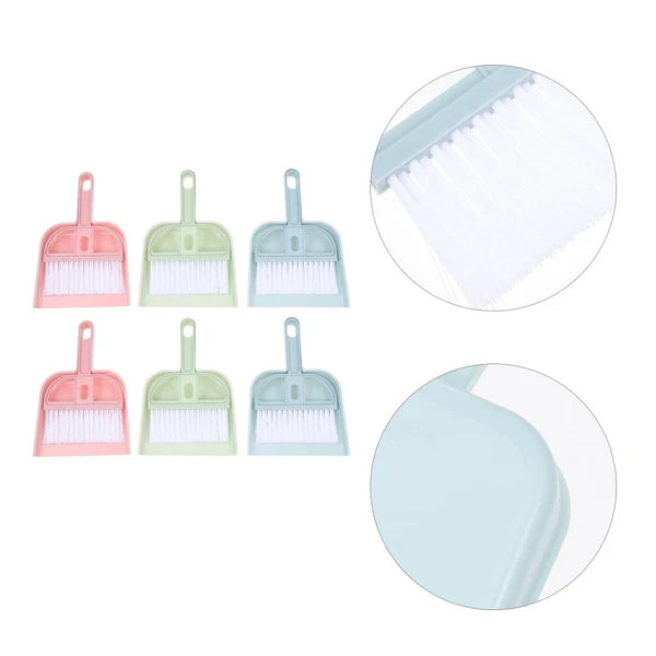 6 Sets Cleaning Artifact Mini Dust Pan and Brush Miniature Broom Dustpan