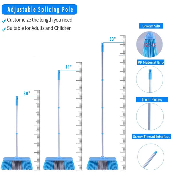 Broom and Dustpan Set for Home - Indoor Broom and Dust Pans with Long Handle ...
