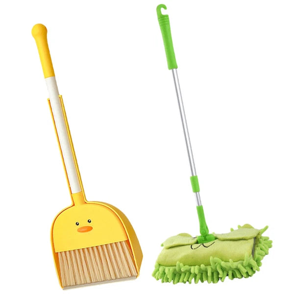 Children Cleaning Sweeping Play Set Kids Mop Broom Dustpan Home Cleaning Supply
