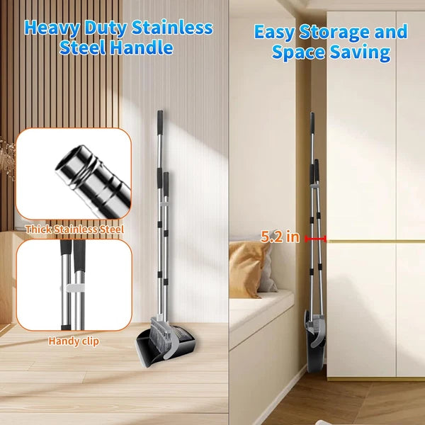 Broom with Dustpan Combo Set and Dust Pan Black&grey