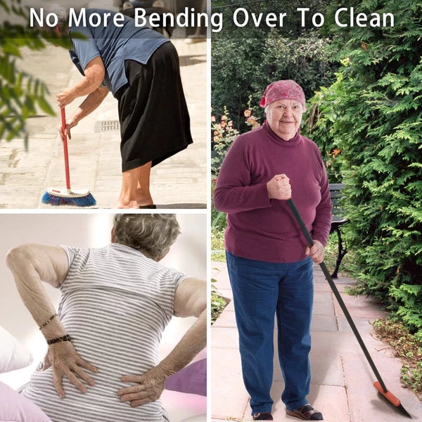 JEHONN Broom and Dustpan Set for Home, Long Handle Lightweight Broom Set with Co