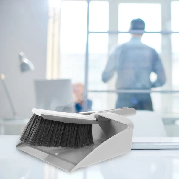 Mini Dustpan Broom Set Desktop and Brush Plastic with Small Hand