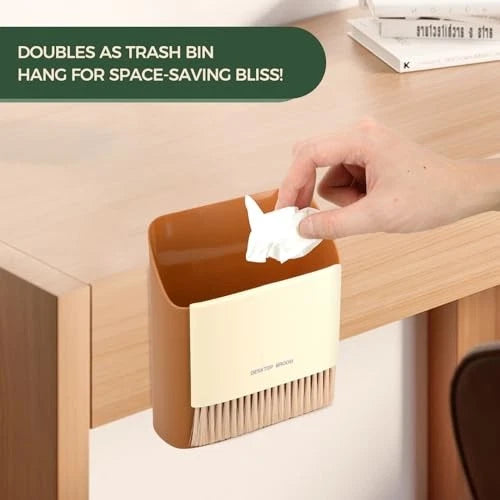 Small Broom and Dustpan Set, Portable Hand Whisk Broom Brush, Mini Hanging Gray