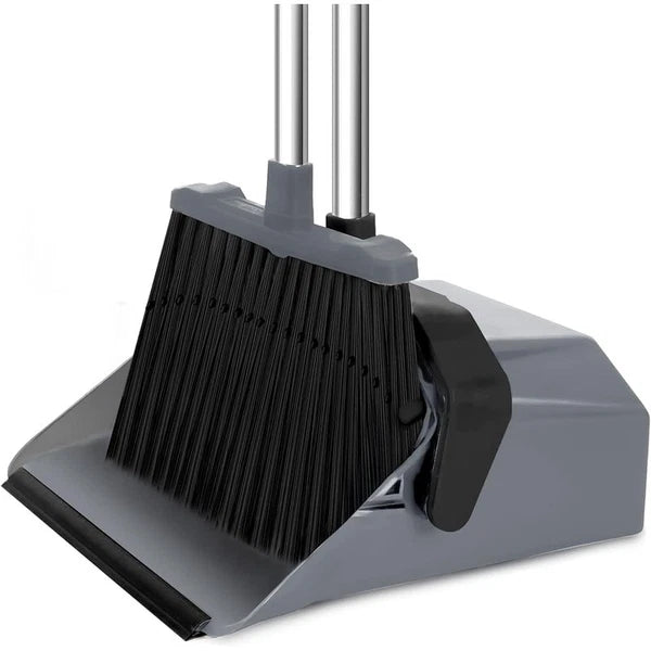 Adjustable Long Handle Broom Dustpan Set Ergonomic Easy Clean Pet Hair New