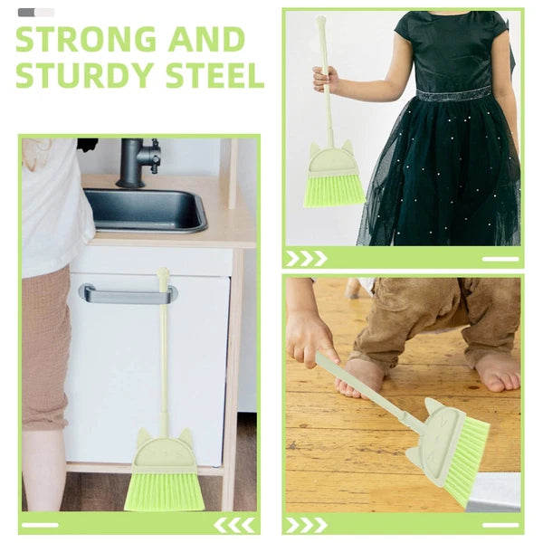 2 Pcs Children's Broom Set Toddler Kids Dustpan and Cleaning Toys