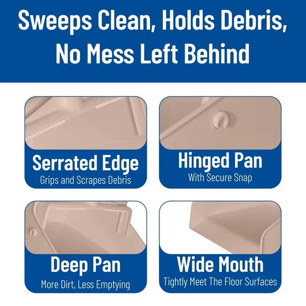 SPARTA Upright Dustpan with Aluminum Handle Serrated Edge for Broom Combing S...