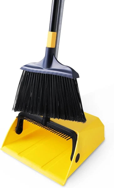 Heavy Duty Broom and Dustpan Set with Comb Commercial Outdoor Indoor for Courtya