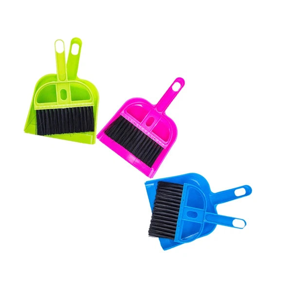 6 Sets Mini Broom and Dustpan Dust Remover Plastic Miniature Keyboard Sweeping
