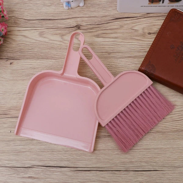 Mini Broom Dustpan Set Desktop and Brush Dusters for Cleaning Wood Handle