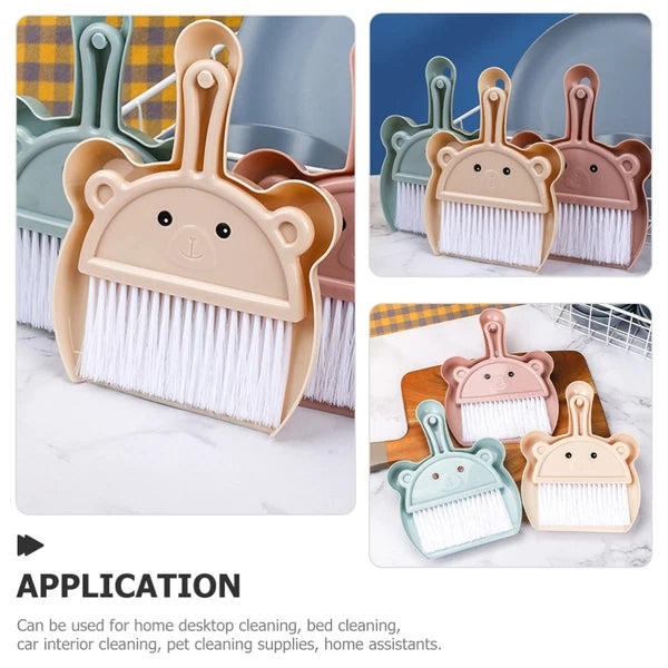 3 Sets Cartoon Broom Dustpan Household Dustpan Portable Broom-