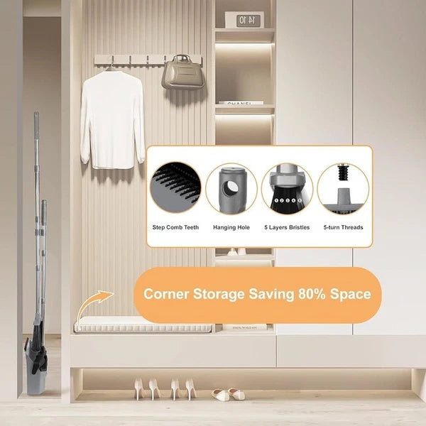 Adjustable Long Handle Broom Dustpan Set Ergonomic Easy Clean Pet Hair New