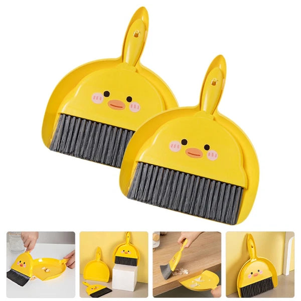 2 Sets Dustpan and Brush Mini Broom Pupils Desktop Table for Crumbs