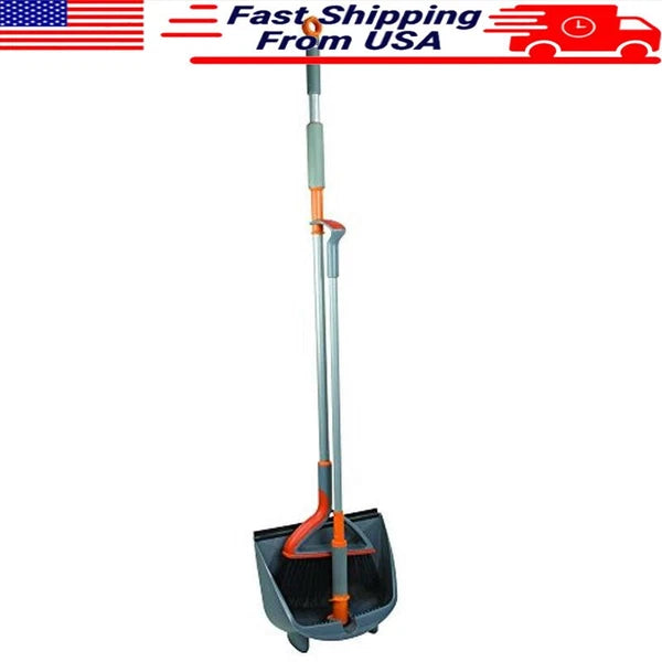 Upright Broom Dustpan Set Multi-Surface Cleaning Tool Take-Apart Design Storage