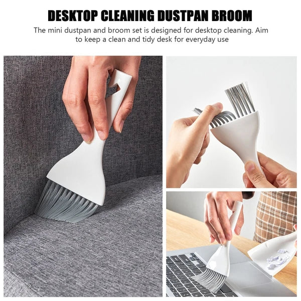 3 Sets Mini Dustpan Broom Desktop Cleaner Small Cleaning Supplies Hand