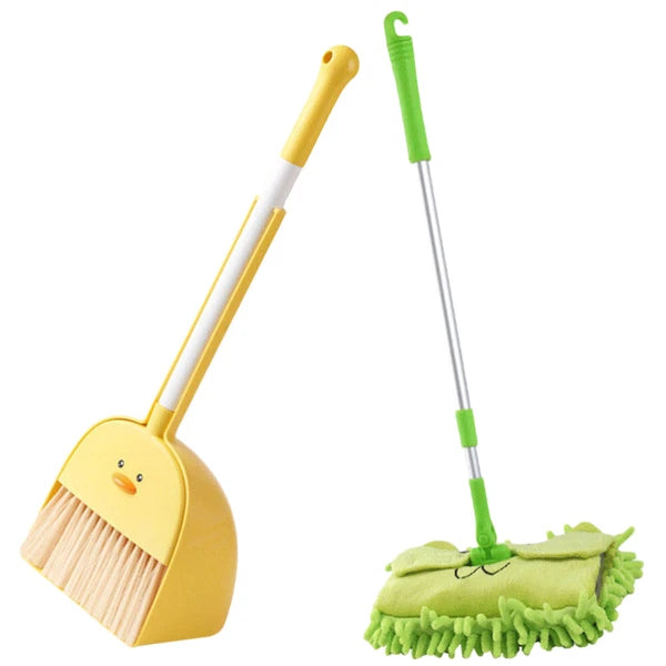 Children Cleaning Sweeping Play Set Kids Mop Broom Dustpan Home Cleaning Supply