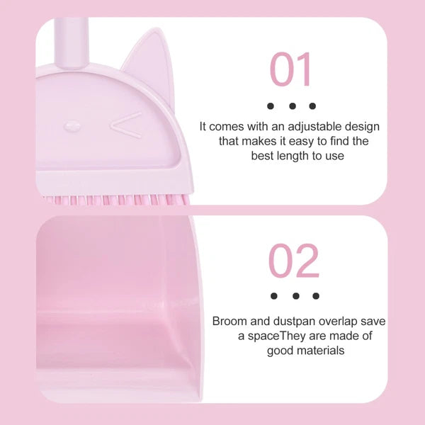 Children's Broom Set Small Dust Pan Kids Cleaning Girls Mini Brooms for