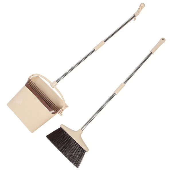 Broom Dustpan Set Washable Duster and Office Plastic Floor Sweeper
