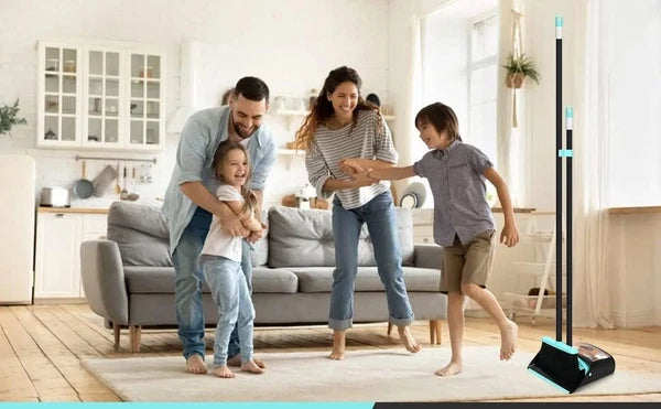 Broom with Dustpan Combo Set,Dust pan Blue and Set