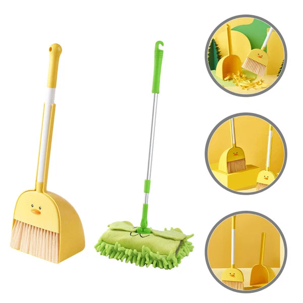 Children Cleaning Sweeping Play Set Kids Mop Broom Dustpan Home Cleaning Supply