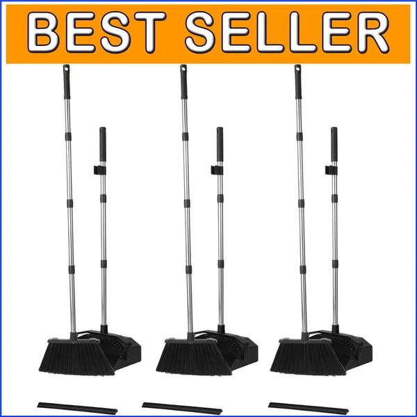 Innovative Self-Cleaning Dust Pan & 51-Inch Broom - Ideal for High-Traffic Areas