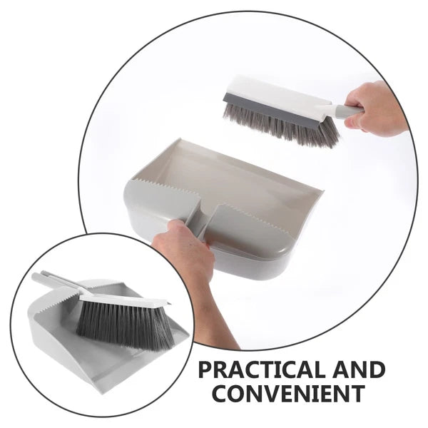 Mini Dustpan Broom Set Desktop and Brush Plastic with Small Hand
