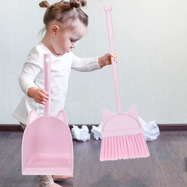 Children's Broom Set Small Dust Pan Kids Cleaning Girls Mini Brooms for