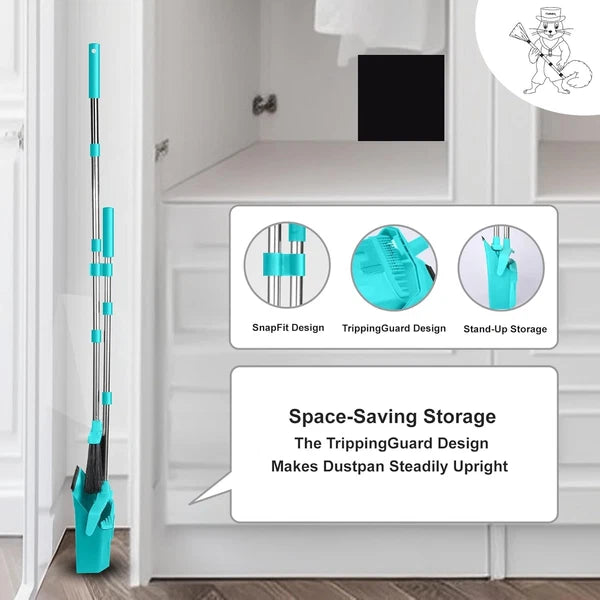 Upgrade Broom w/ Dustpan Combo Set,Broom & Dustpan Set w/ 51'' Long Handle-Large