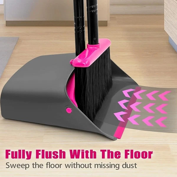 Long Handle Broom Dustpan Set Lightweight Upright Cleaning Combo Stand Up Tool