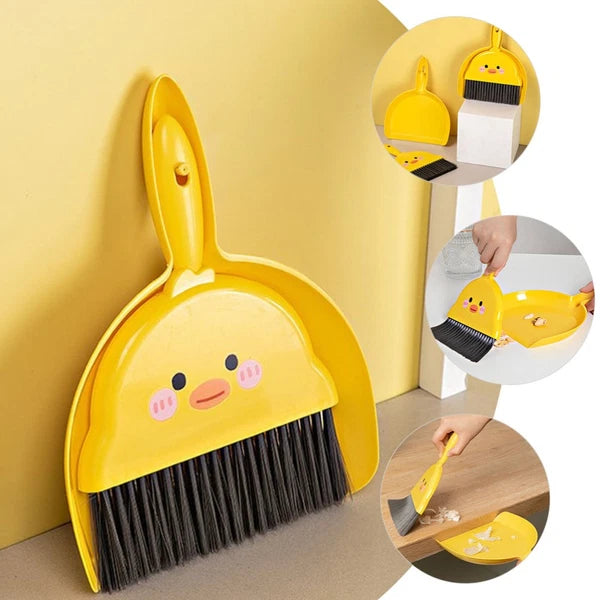 2 Sets Dustpan and Brush Mini Broom Pupils Child Sweeping Tool Desktop