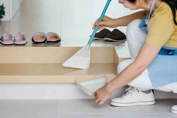 Yamazaki Sangyo Broom and Dustpan Set, Mini, Short Handle, Garden Broom, PP, Pol