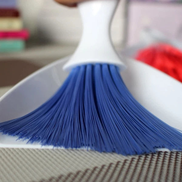 2 Sets Desktop Broom Table Dustpan Brush Cleaner Cleaning Utensils