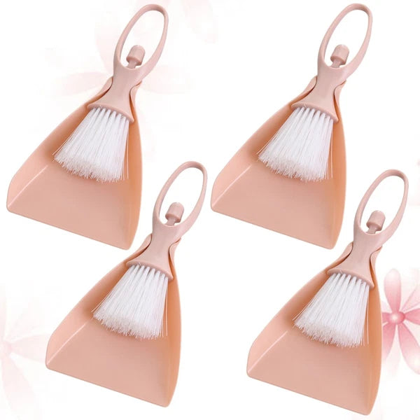 4 Sets Mini Broom Toddler Dustpan Brush Portable for Desktop Cleaning