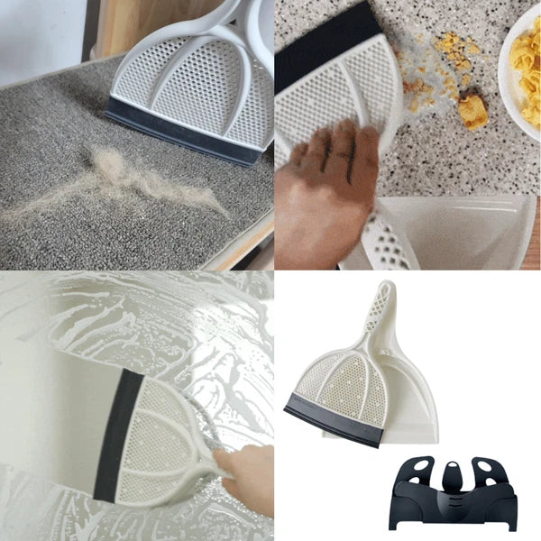 Small Broom Brush Dustpan set Silicone Scraper Squeegee Wiper Floor Sweeper