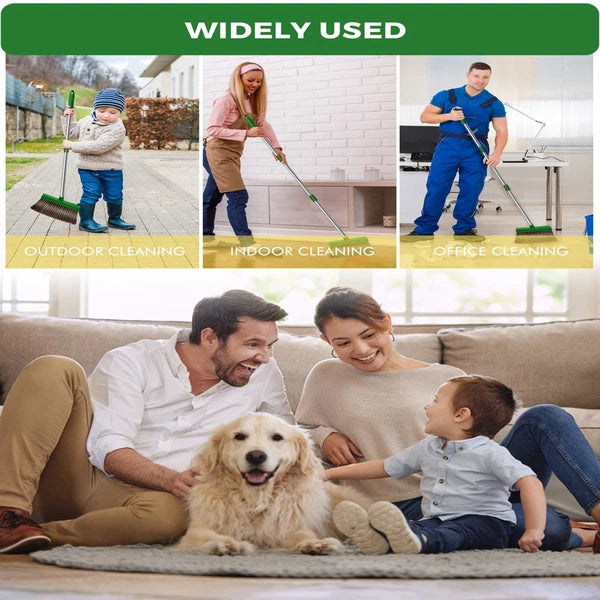 FVSA 51.2 Inches Long Handle Broom and Dustpan Set for Home, Broom and Dustpan C