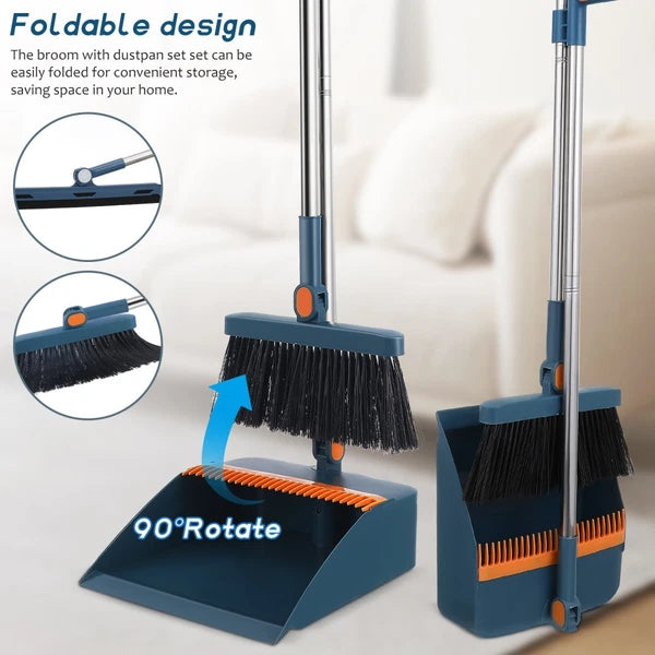 Indoor Cleaning Folding Broom Set Office Dad Dustpan Brooms with Dustpans